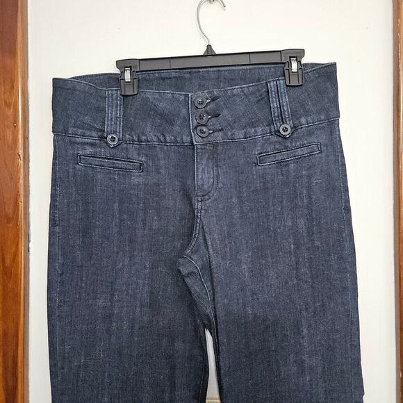 Common Genes Women's Mid-Rise Bootcut Jeans Size 12 Large Dark Blue Stretch - Picture 3 of 6
